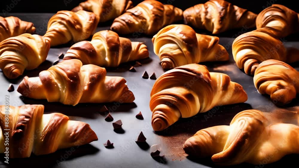 Canvas Prints  Deliciously golden croissants fresh from the oven