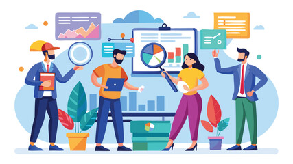 Business People Analyzing Charts and Graphs with Magnifier for Data Analysis and SEO