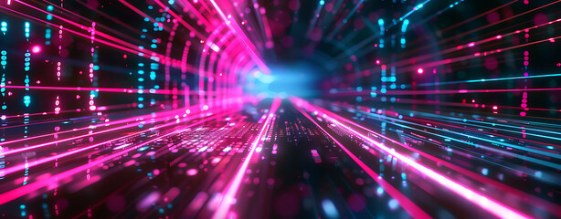 Obraz premium Digital background ideal for tech, AI, data transfer, encryption, archives, science, and education