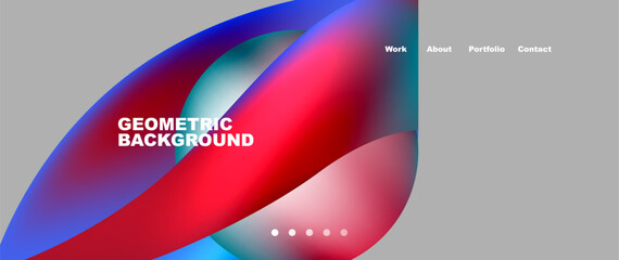 Bright multicolored geometric abstract shapes. Minimal trendy simplicity concept. Modern overlapping forms