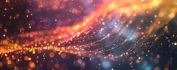 Fototapeta premium modern conceptual background of wires and glowing particles