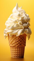 a cake with white icing and a yellow cup of beer behind it