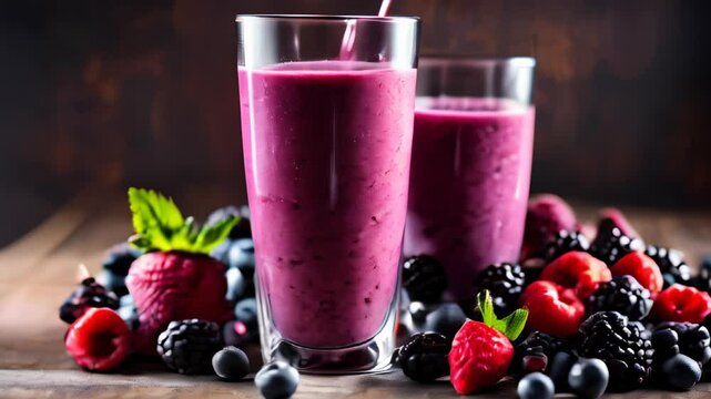  Freshly blended berry smoothie a healthy and delicious treat