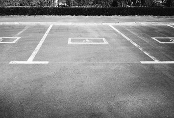 Empty summer parking lot transportation backdrop