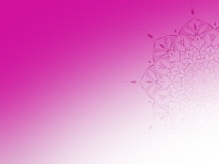 Obraz premium Round mandala peace design of art on pink background .