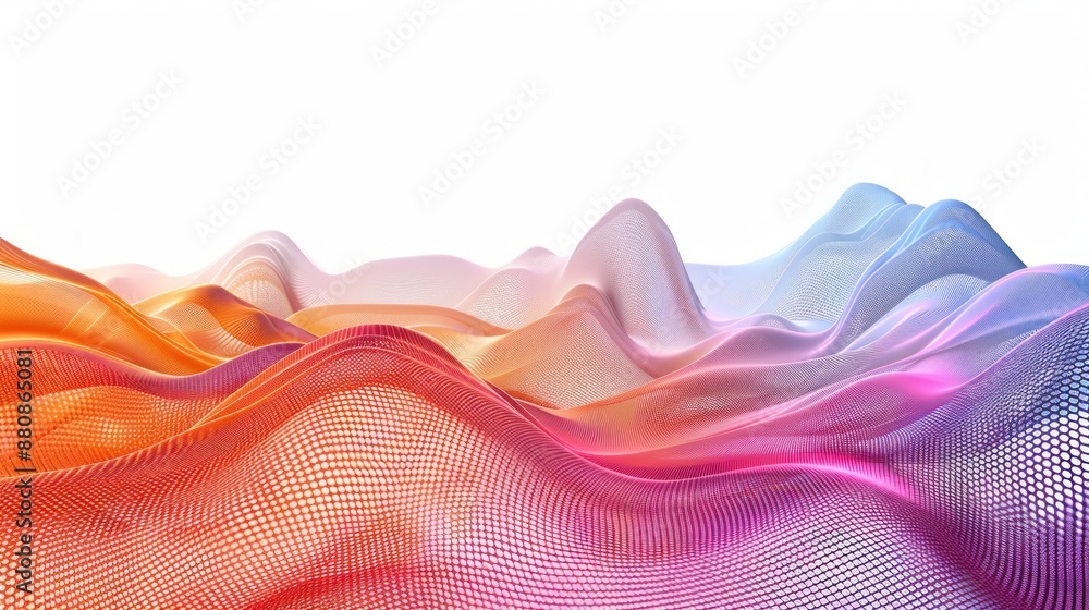 Sticker abstract wavy gradient with white background