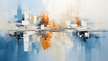 Grey and Orange - Abstract, Colorful Background, Colored Wallpaper, Paint, Textured Backdrop