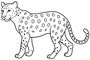 Leopard line art vector illustration for cartoons, clipart, and design - perfect for prints.