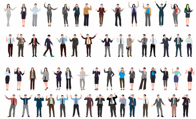 Business people Concept illustrations. Mega set. 
Male and female business character on isolated white background. 