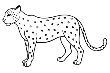 Leopard line art vector illustration for cartoons, clipart, and design - perfect for prints.