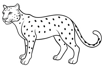 Leopard line art vector illustration for cartoons, clipart, and design - perfect for prints.