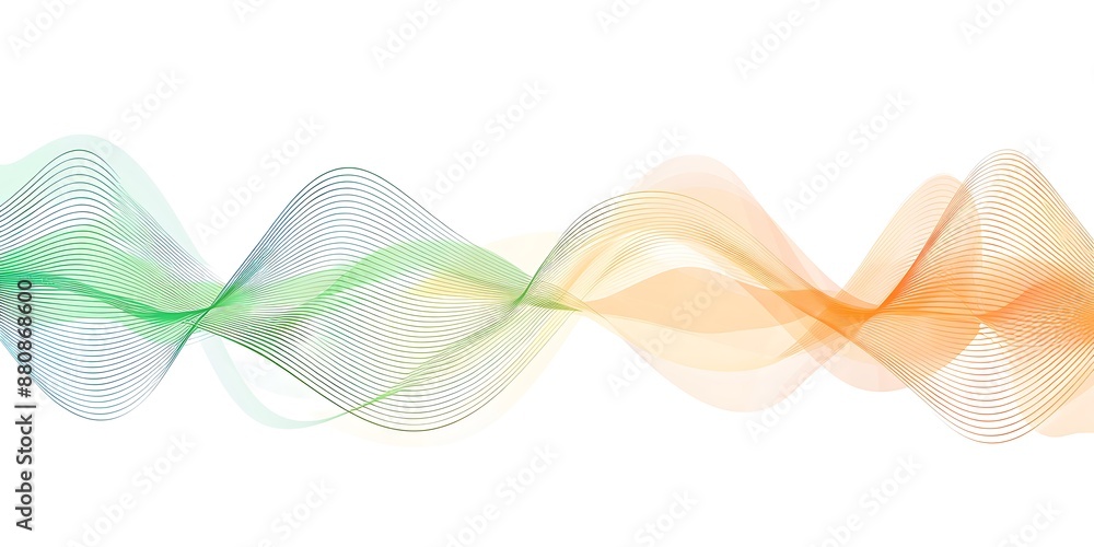 Poster a simple vector graphic of sound waves, representing the audio channel on your phone or computer.the