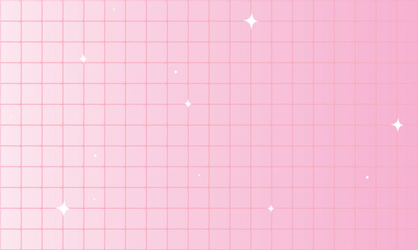 Pink background with grid lines checkered and sparkles