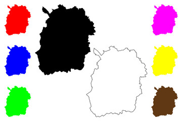 West Oxfordshire Non-metropolitan district, (United Kingdom of Great Britain and Northern Ireland, ceremonial county Oxfordshire, England) map vector illustration, scribble sketch map