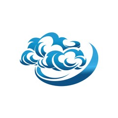 Fototapeta premium Abstract Blue Ocean Wave Logo Design