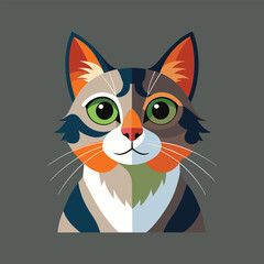 Portrait of a surprised cat Scottish Straight