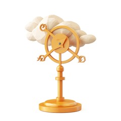 Obraz premium Golden Weather Vane with a Polygonal Cloud