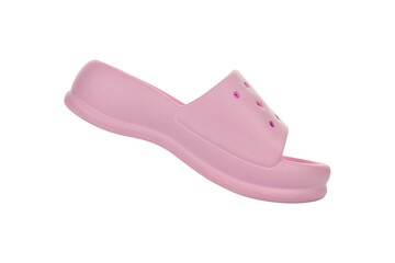 Women's rubber slip-on sandals, soft and comfortable for everyday wear, isolated on a white background with clipping path.