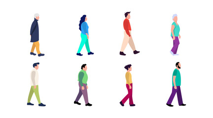 Fototapeta premium flat vector illustration of person walking pose
