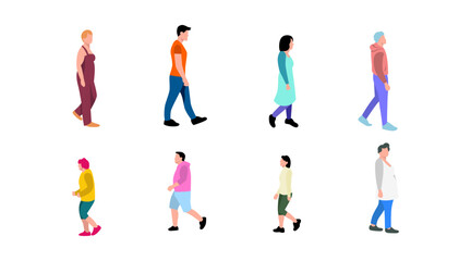 flat vector illustration of person walking pose