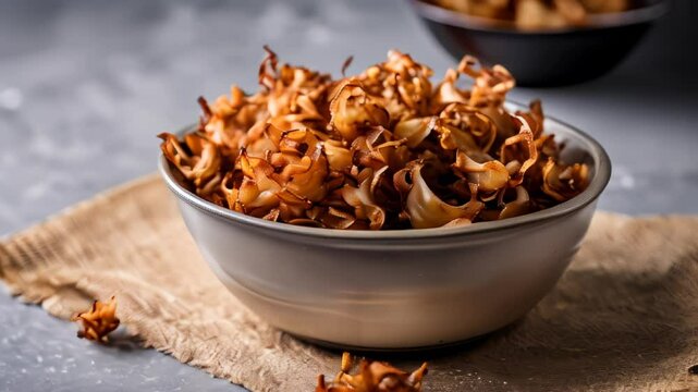  Deliciously crispy fried shallots in a bowl