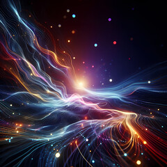 Fototapeta premium glowing lines dark