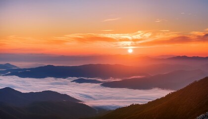 sunset in the mountains