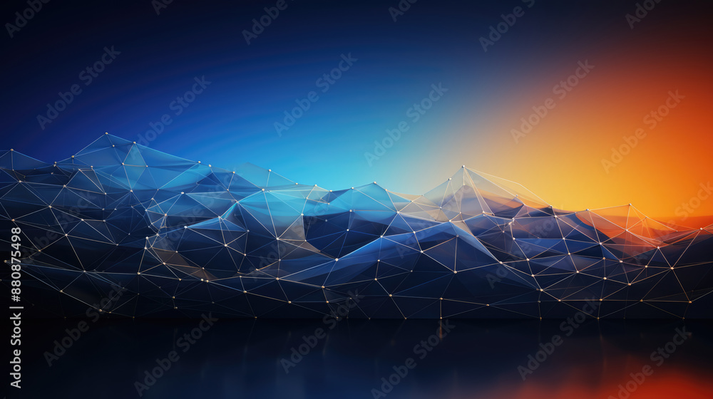 Wall mural generated illustration of technology particle abstract background