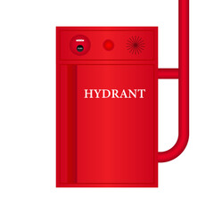 Obraz premium Fire Hydrant Box. Red Fire Hydrant. Vector Illustration Isolated on White Background. 