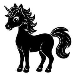 Unicorn vector illustration, Unicorn vector art, Unicorn silhouette, head of a Unicorn vector icon