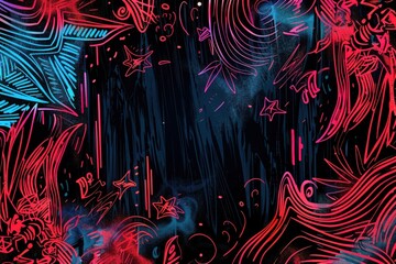 Obraz premium Vibrant Abstract Art Background with Dark Stardust Color Palette and Dynamic Patterns