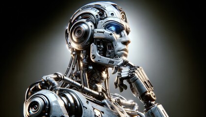 Fototapeta premium Futuristic Humanoid Robot with Advanced Mechanical Design and Intelligence Technology