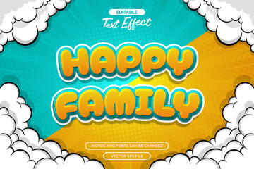 Happy family editable text effect