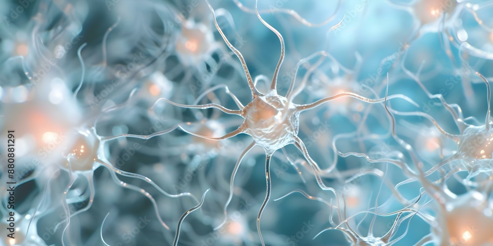 Aufkleber illustration of neural network and neurons involved in addiction and opioid use. concept neural netw