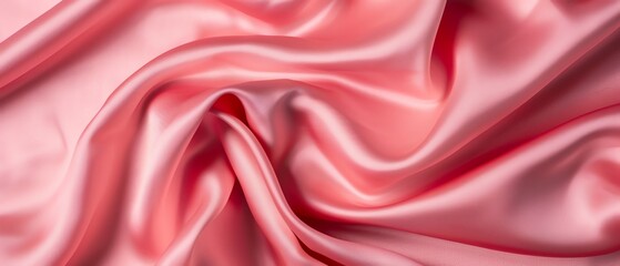 Obraz premium Soft, pink satin fabric with elegant folds and drapes.