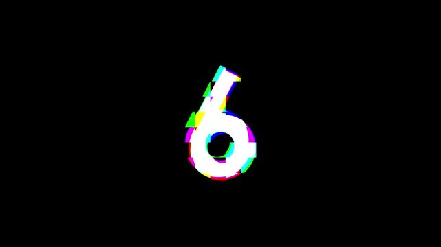 Distortion text effect number 6 animation
