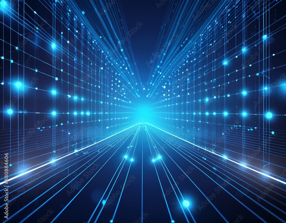 Poster digital background perfect for tech processes, neural networks, artificial intelligence, data transf