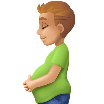 Pregnant Man: Medium Skin Tone