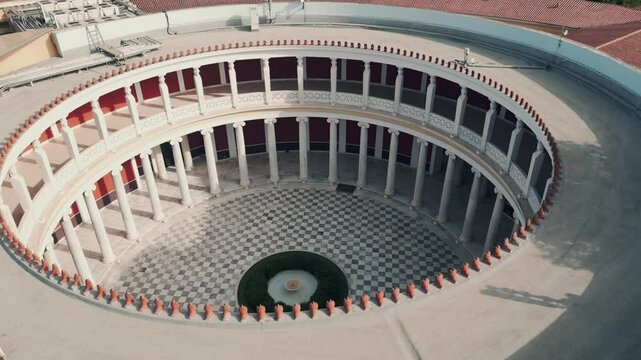 Zappeion Hall Neoclassical Megaron Athens Aerial Cinematic footage 50 fps