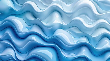Fototapeta premium 3D cartoon wave models, densely arranged, minimalistic style, top-down view