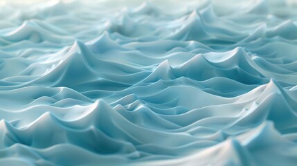 Obraz premium 3D cartoon wave models, densely arranged, minimalistic style, top-down view