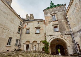 Beautiful old castle on a cloudy sky background. Ukraine. Attractions. Travels. Architecture.