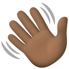 Obraz premium Waving Hand: Dark Skin Tone