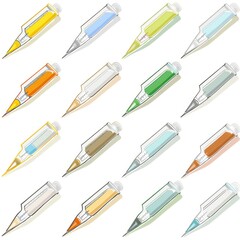 Collection of Colored Syringes with Needles