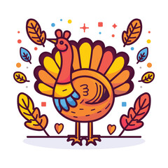 turkey flat illustration