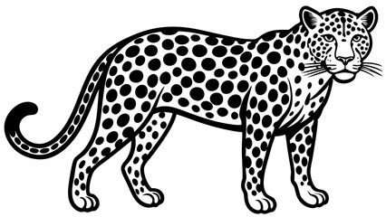 Elegant Leopard Line Art Vector Illustration Detailed and Minimalist Design