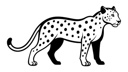 Elegant Leopard Line Art Vector Illustration Detailed and Minimalist Design