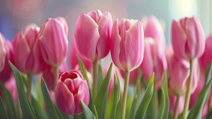 Fototapeta premium Bouquet of pink tulips