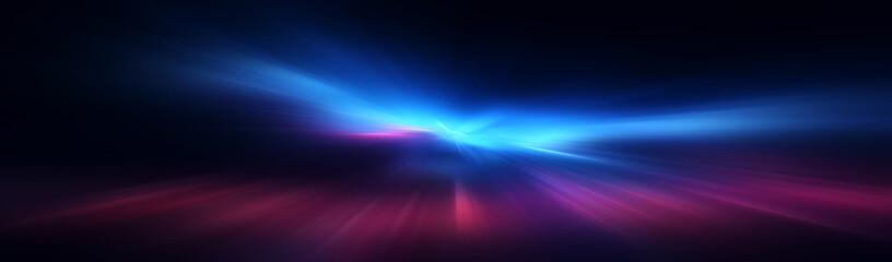 Light neon tunnel, abstract neon background. Bright rays on a dark background.