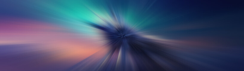 Light neon tunnel, abstract neon background. Bright rays on a dark background.